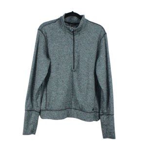 LL Bean VentureSoft Black Marl Quarter-Zip Pullover Sweatshirt Size M